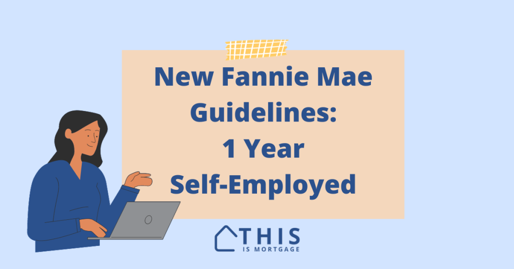 Fannie Mae 1 year self employed