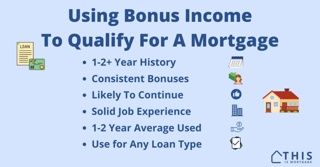 Bonus Income Mortgage FHA Conventional VA USDA